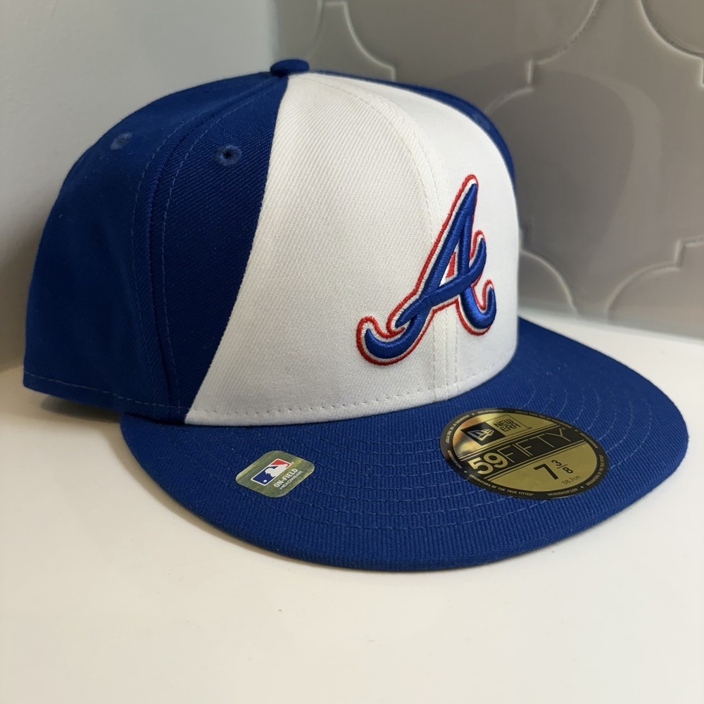 New Era Atlanta Braves 59FIFTY Royal Blue City Connect Fitted Hat Cap Size 7 3/8